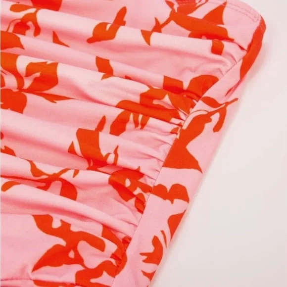 NWT GRACE KARIN Strapless Dress Casual Ruched Long Maxi Dress with Pockets sizeS - Picture 2 of 7